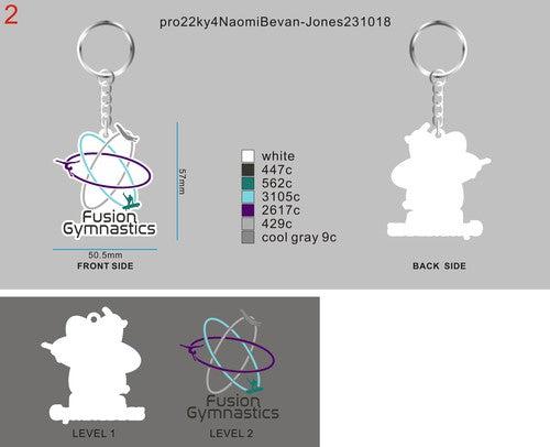 3D Rubber Keychain -22ky4NaomiBevan-Jones
