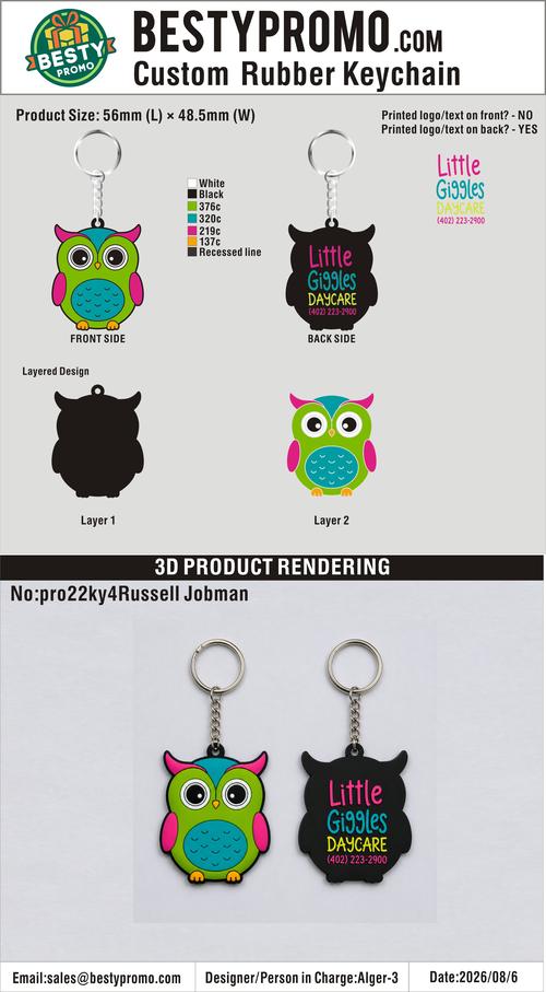 Custom 3D Die Cut Rubber Keychains-202608011-22-33