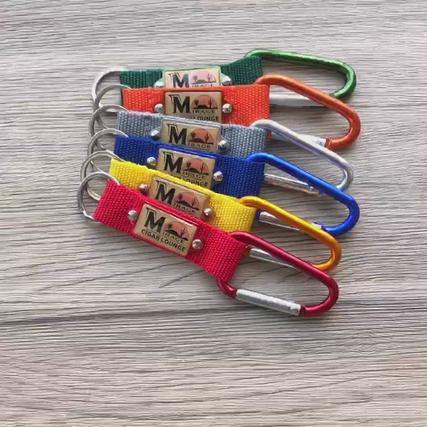 Carabiner Keyring with Rubber Logo