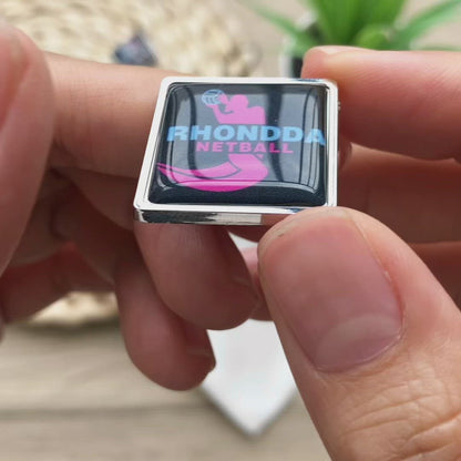 Custom Zinc Alloy Square Badge with Doming