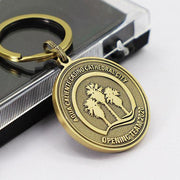 custom single-sided logo metal keychain