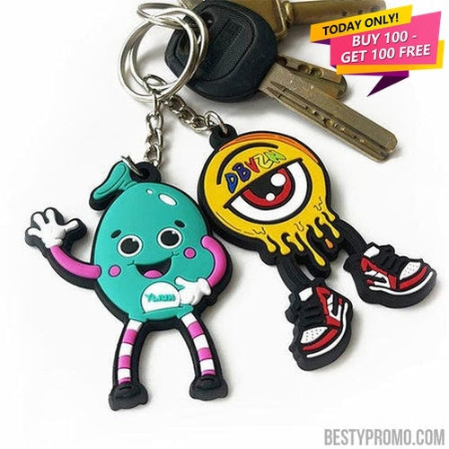 Grozon Custom Bulk Keychain Personalized 3D Die-Cut Keychains Wholesale PVC  Key chain Promotional Items with Your Logo/Text