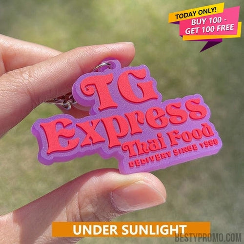 Custom 3D Die Cut Rubber Keychains-UV-Besty Promo