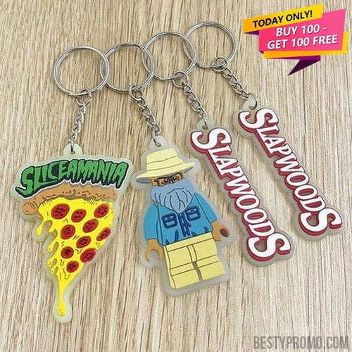 Custom 3D Die Cut Rubber Keychains-Glowing-Besty Promo