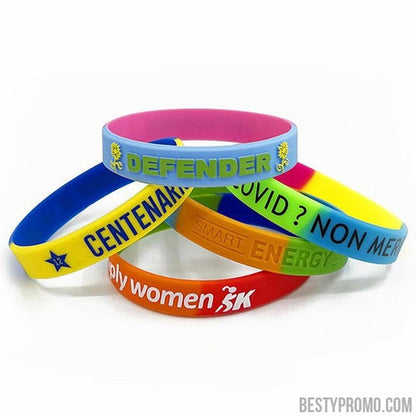 Custom Silicone Wristbands - Segmented-Besty Promo