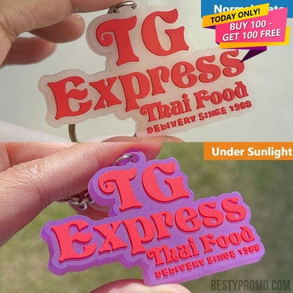 Custom 3D Die Cut Rubber Keychains-UV-Besty Promo
