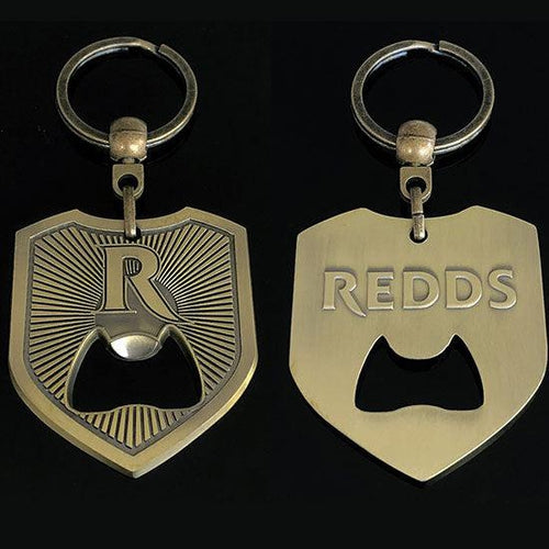 custom double-sided logo metal keychain