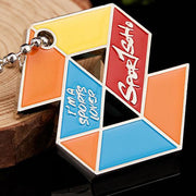 custom double-sided logo enamel keychain