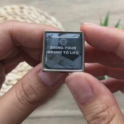 Custom Zinc Alloy Square Badge with Doming