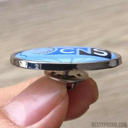 custom zine alloy badge with doming-oval-Besty Promo