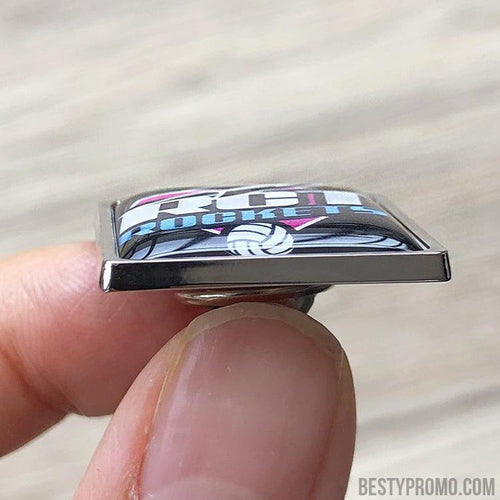 custom zine alloy badge with doming-square-Besty Promo